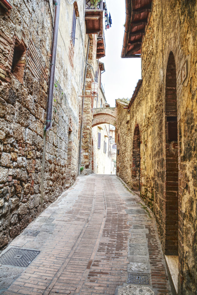 Italy brick path San Gimignano