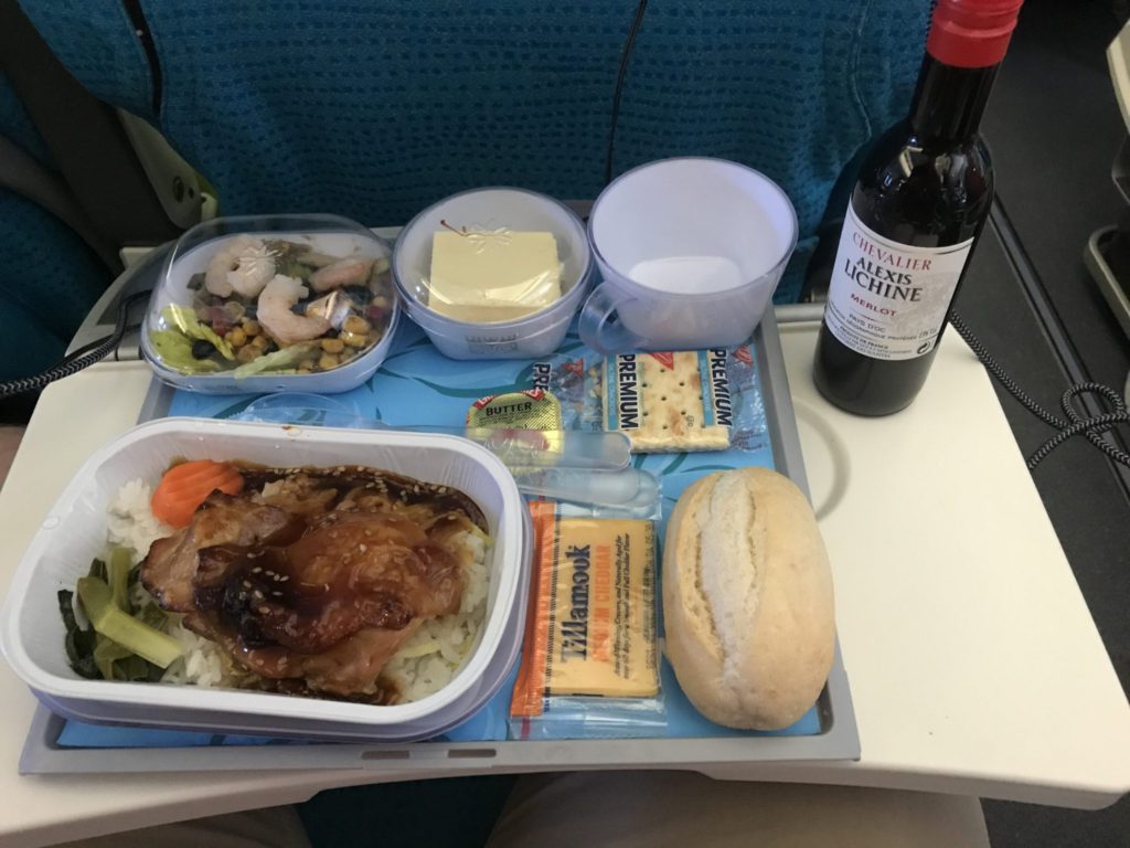 Dinner on Air Tahiti Nui LAX to PPT economy