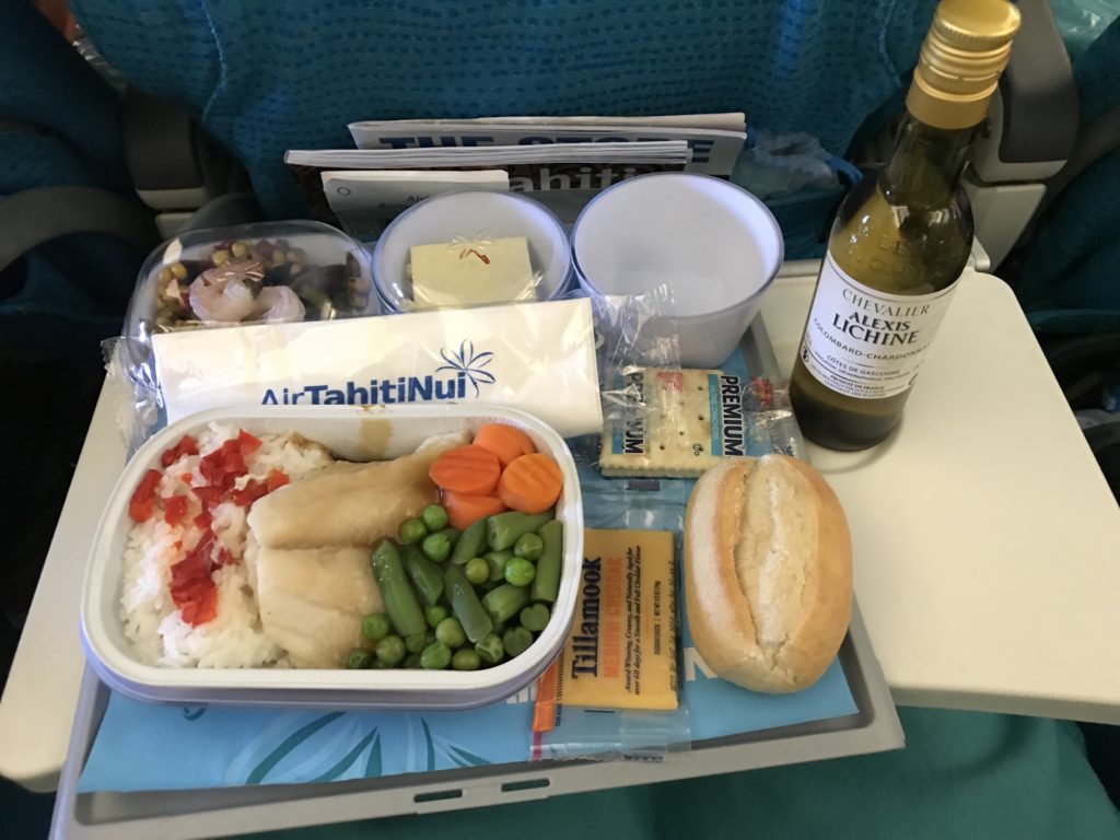 Dinner on Air Tahiti Nui LAX to PPT economy