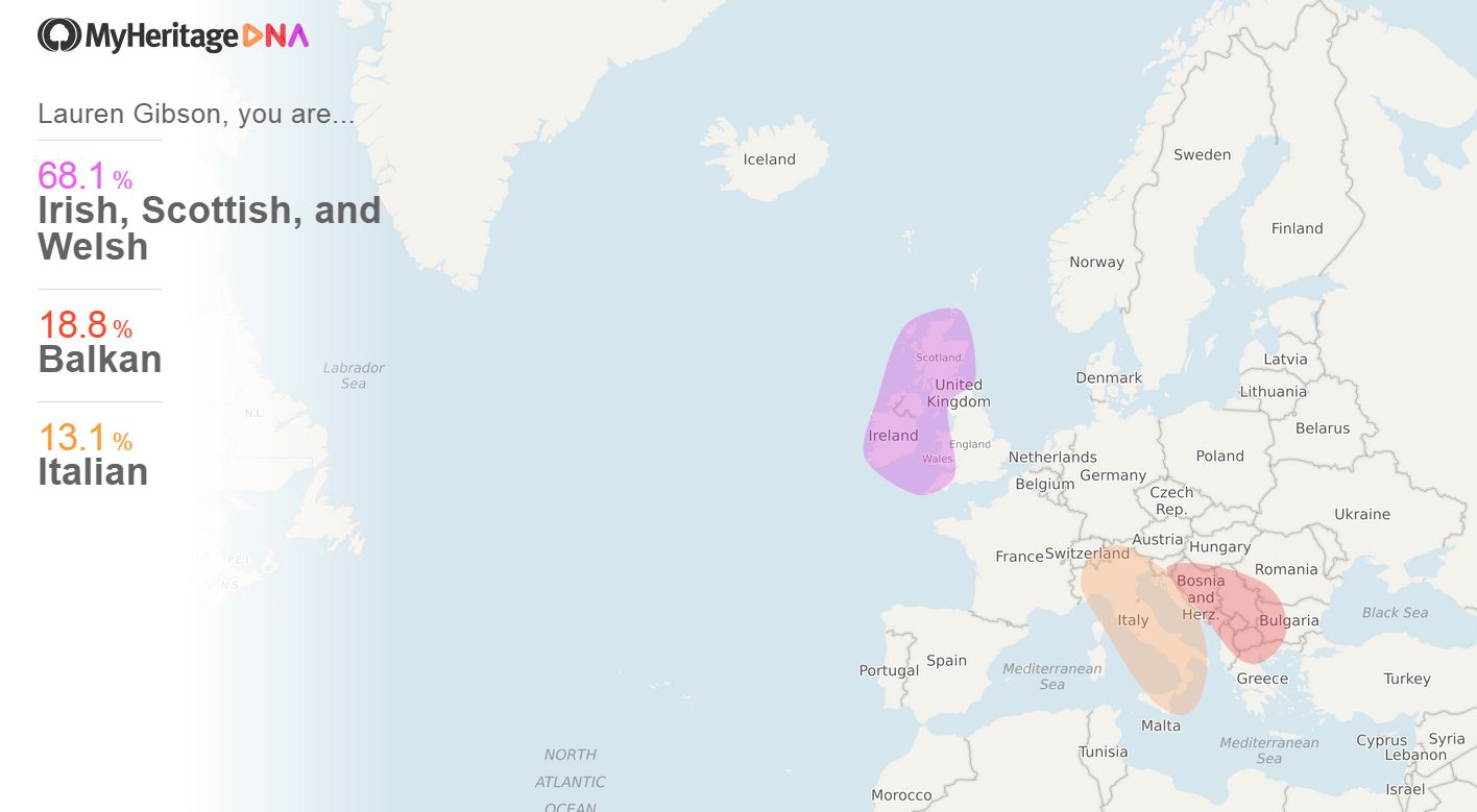 MyHeritage Ethnicity Estimate