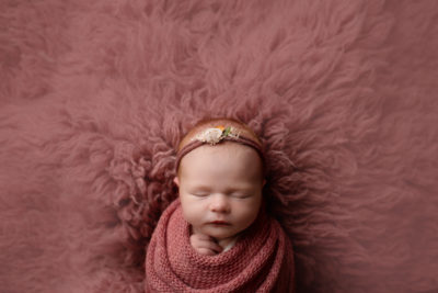 baby girl newborn, fall theme, berry color